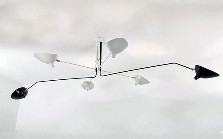 6 Arms Ceiling Lamp by Serge Mouille Pendant Lamps 6 Arms Ceiling Lamp by Serge Mouille Pendant Lamps